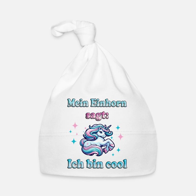 "Mein Einhorn sagt ich bin cool" - einzigartig Baby Bio-Mütze