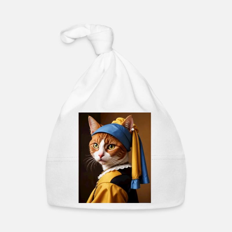 Le chat à la perle boucle d’oreille Bonnet bio Bébé