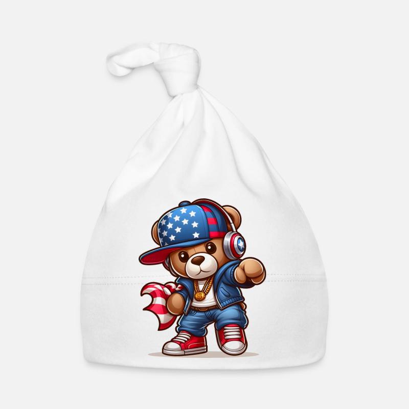 Ourson Cool v2 - Bonnet bio Bébé - blanc