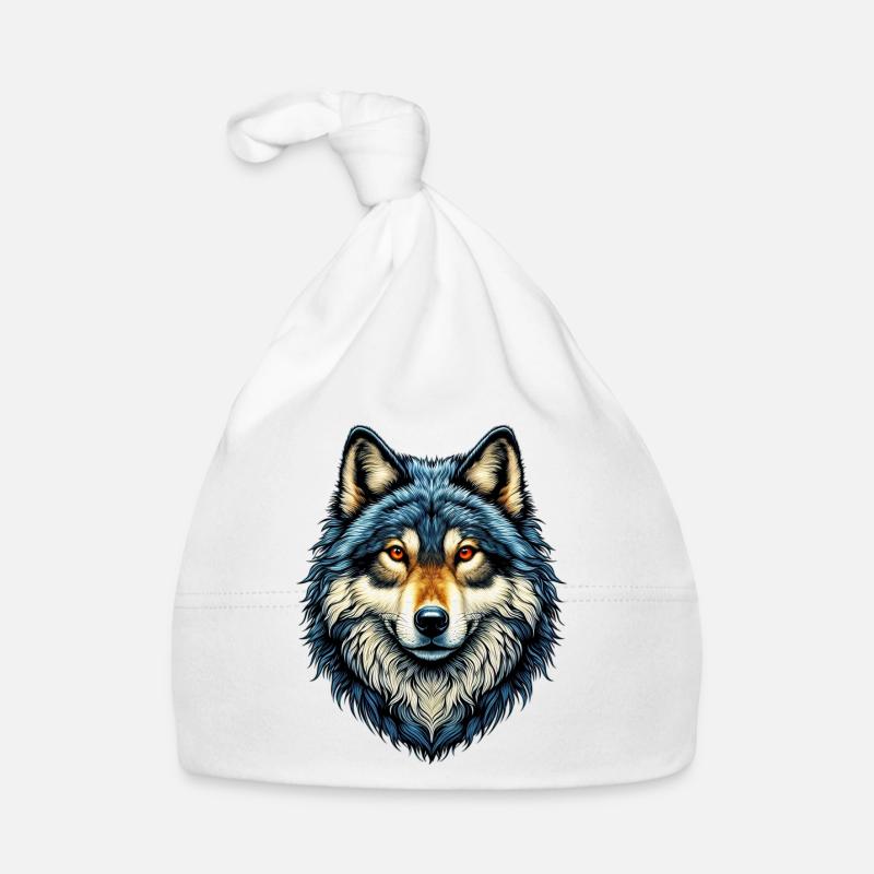 Wolf - Baby Bio-Mütze - Weiß