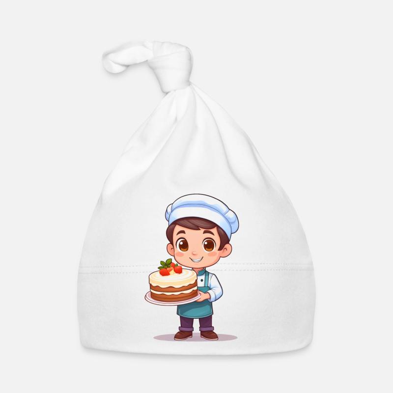 Konditor mit Torte Baby Bio-Mütze