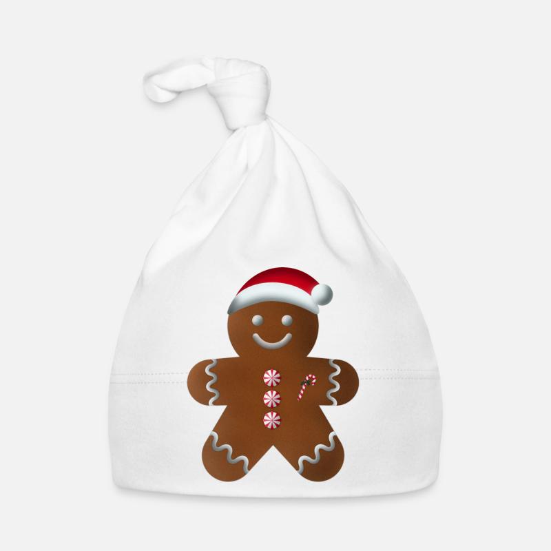 Lebkuchenmann_01 - Baby Bio-Mütze - Weiß
