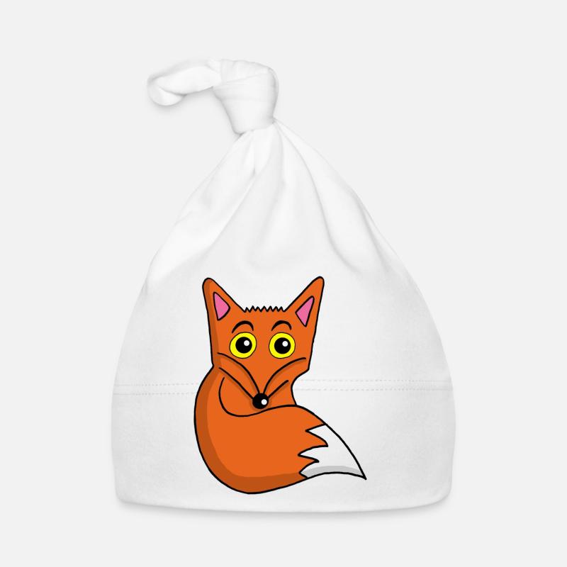 Renard mignon - Bonnet bio Bébé - blanc