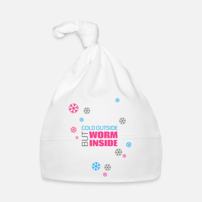 Cold outside but worm inside Baby Bio-Mütze