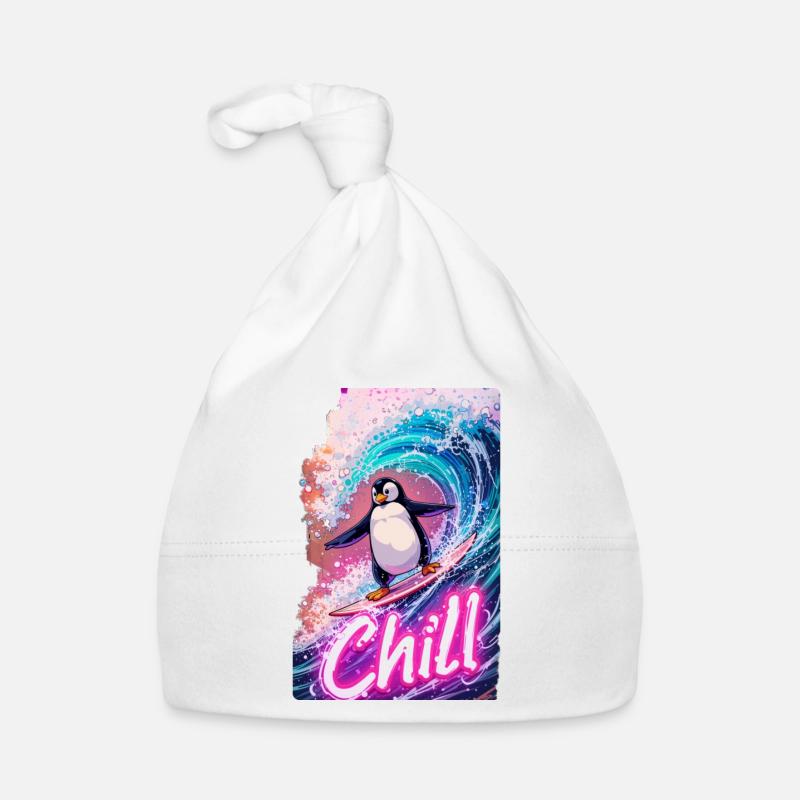 Surfing Pinguin Baby Bio-Mütze