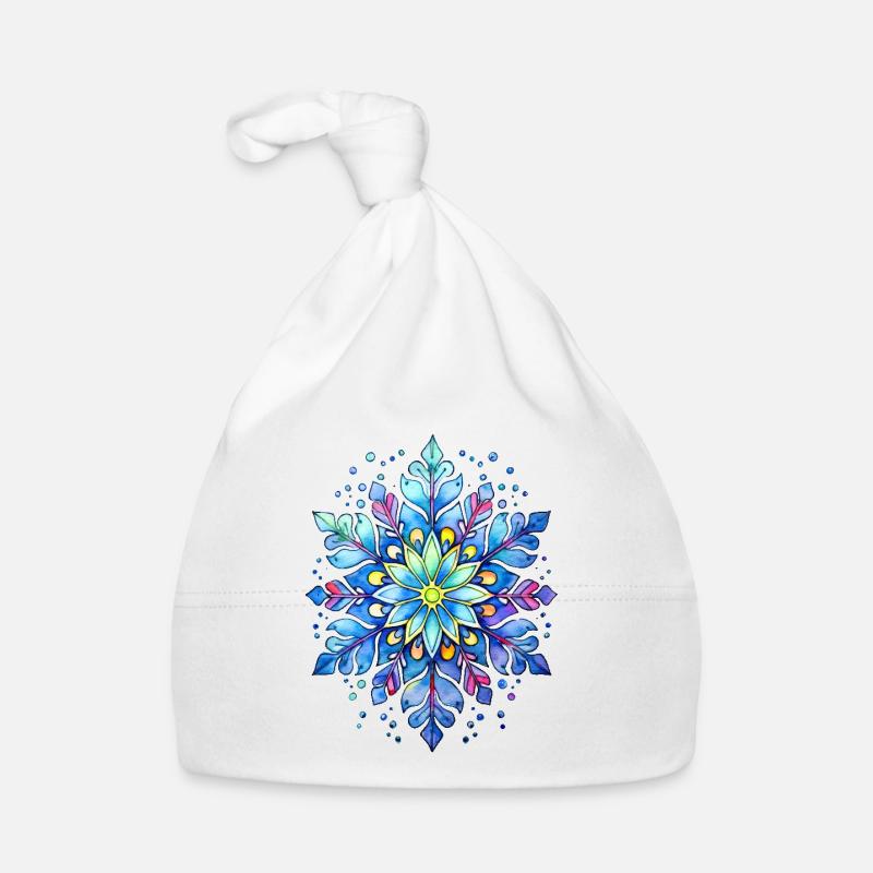 Flocon de neige en forme de mandala Bonnet bio Bébé