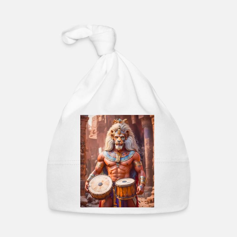 Bes, dwarf god with lion mane, dancing joyfully Organic Baby Cap