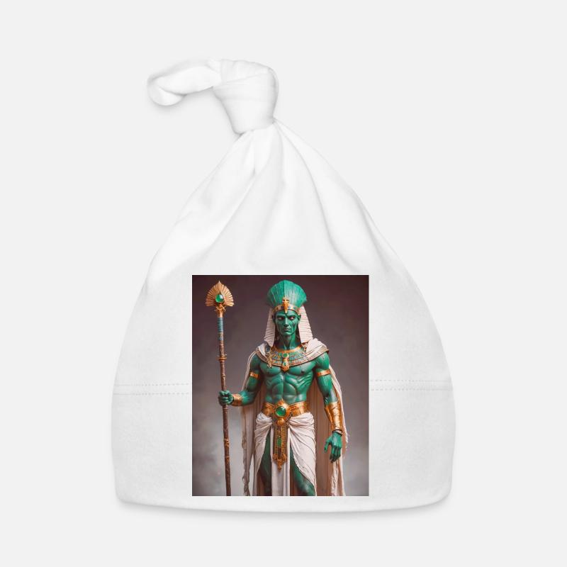 Osiris, green-skinned god with pharaoh crown Organic Baby Cap