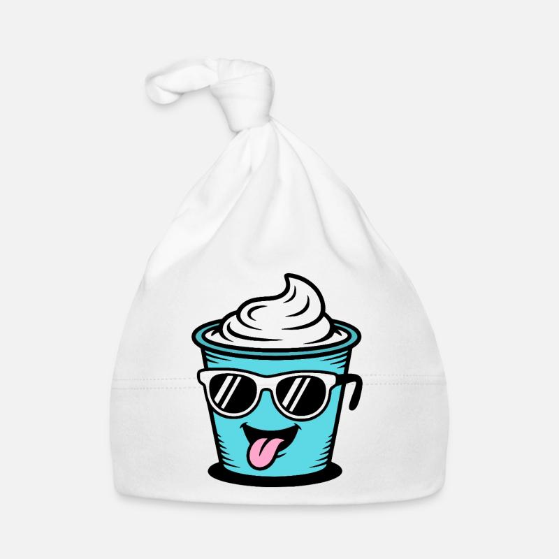 Becher Crème Frech Joghurt Rahm Sahne Eis Pudding Baby Bio-Mütze