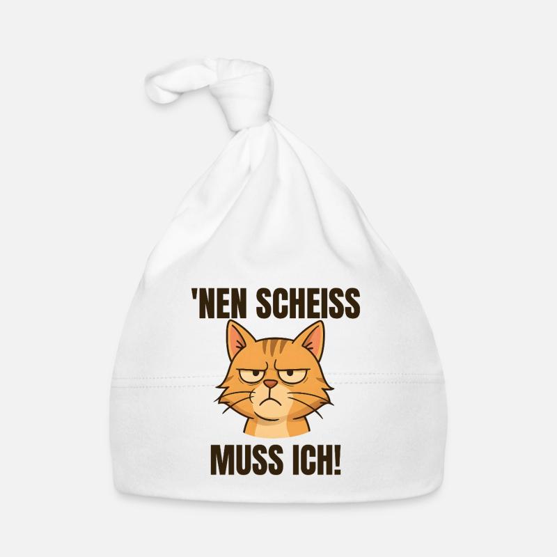 Funny cat with naughty saying Organic Baby Cap