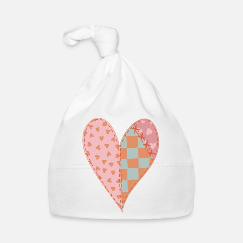 Patchwork Herz Nr. 2 Baby Bio-Mütze