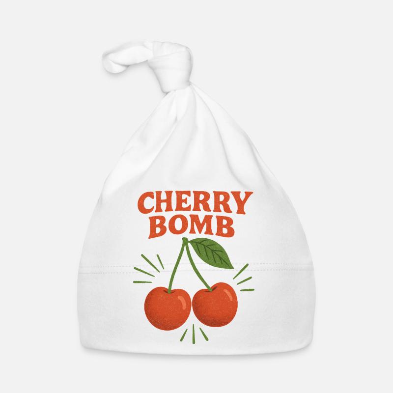 Conception graphique Cherry Bomb Bonnet bio Bébé