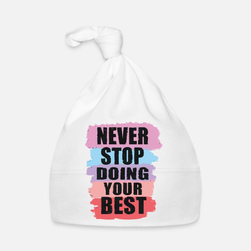 Conception motivante avec conception de texte en blocs de couleurs Bonnet bio Bébé