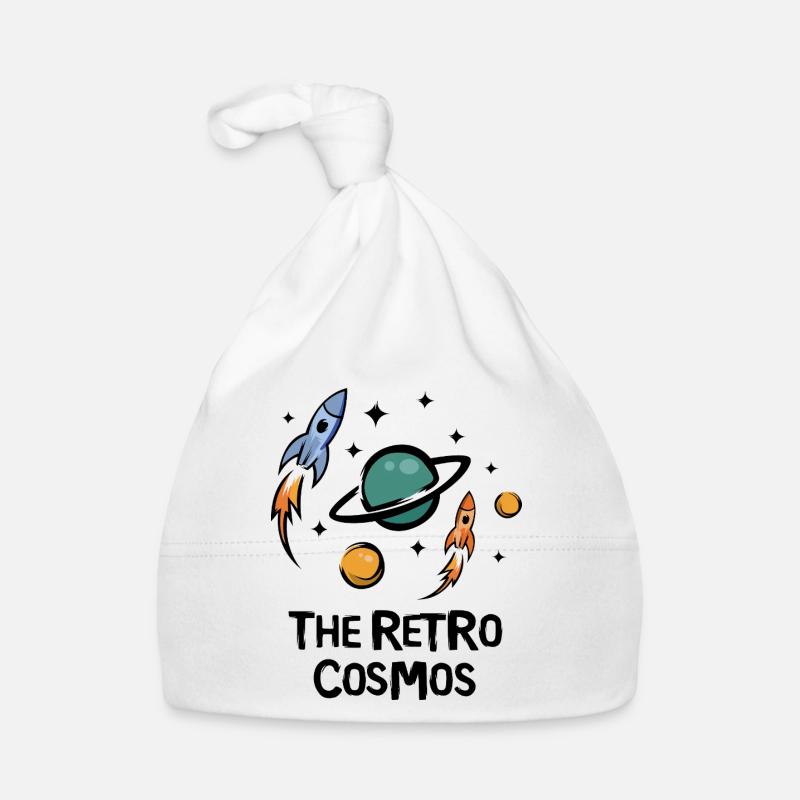 The Retro Cosmos Rockets & Planets Organic Baby Cap