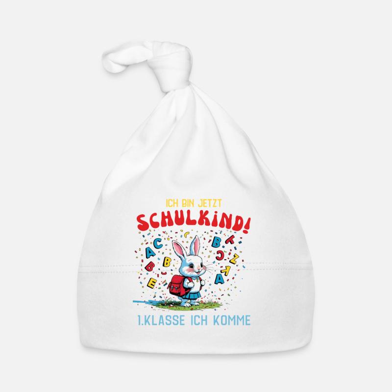 Cute back to school bunny with letters Organic Baby Cap