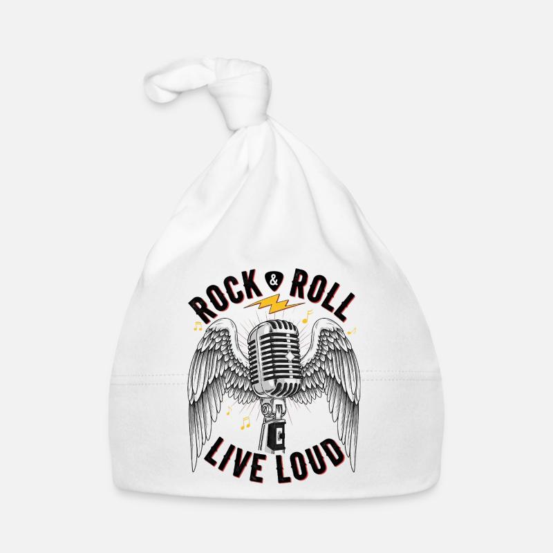 Ange du rock and roll avec microphone Bonnet bio Bébé