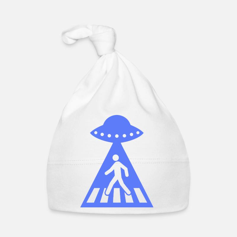 Funny UFO Stick Figure Alien Encounter Organic Baby Cap