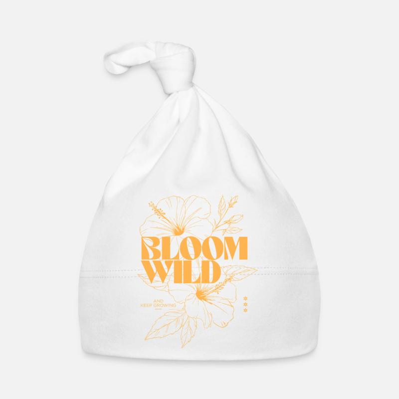 Bloom Wild Floral Typografie Design Baby Bio-Mütze