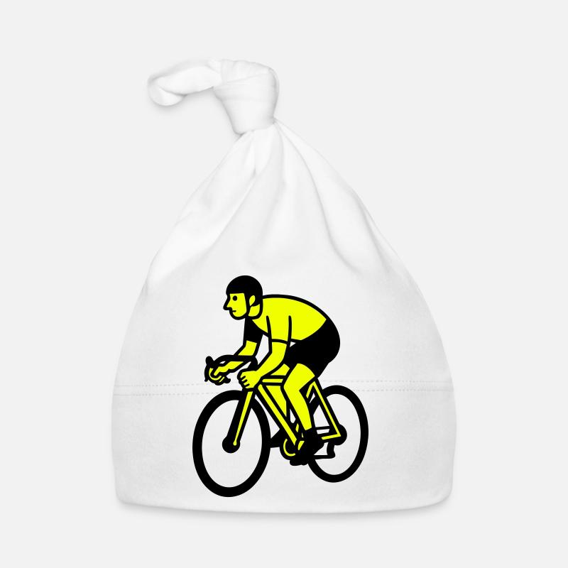 Neon Wheel Silhouette Cyclist Organic Baby Cap