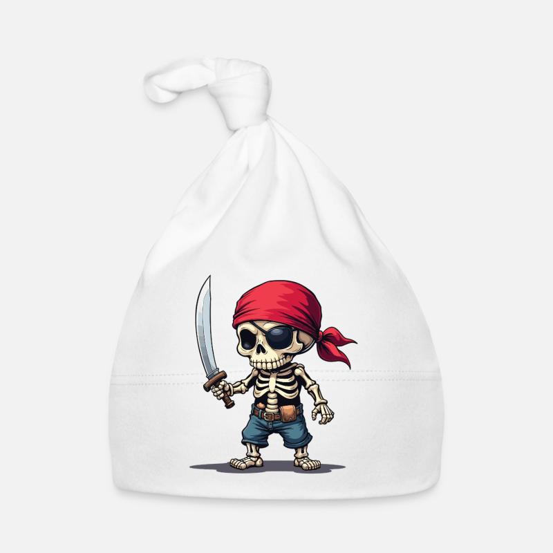 Pirate Skeleton with Sword Organic Baby Cap