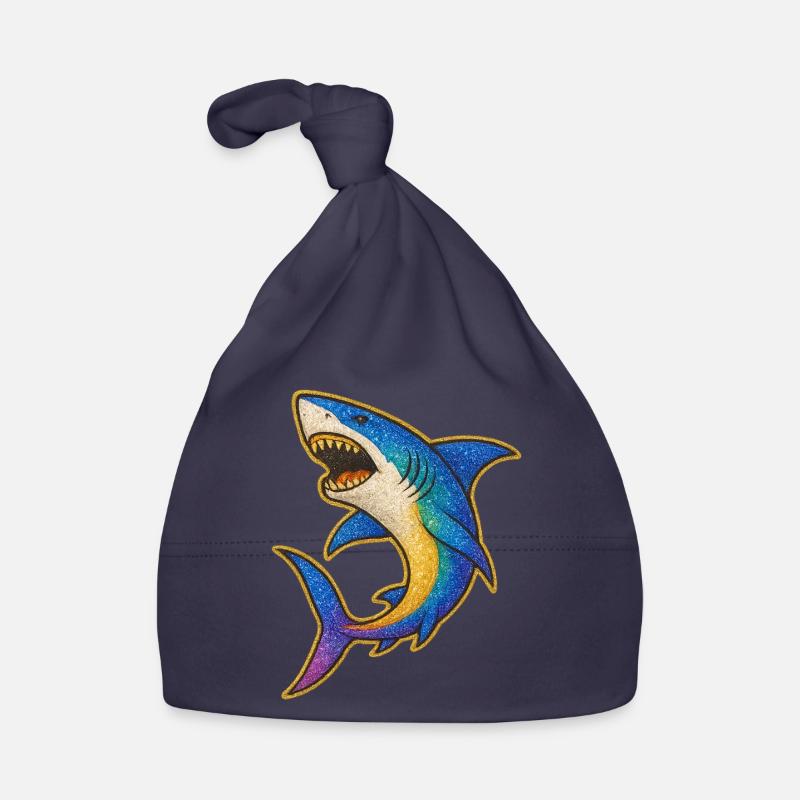 Shark | Rainbow Shark Patch Art Organic Baby Cap