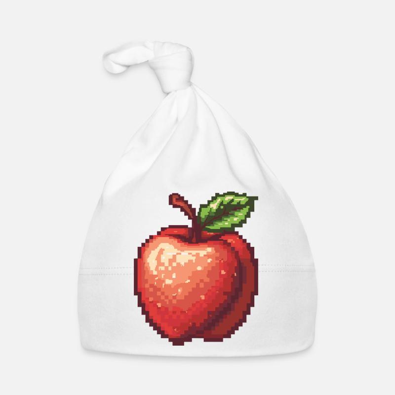 Retro Pixel Apple Organic Baby Cap