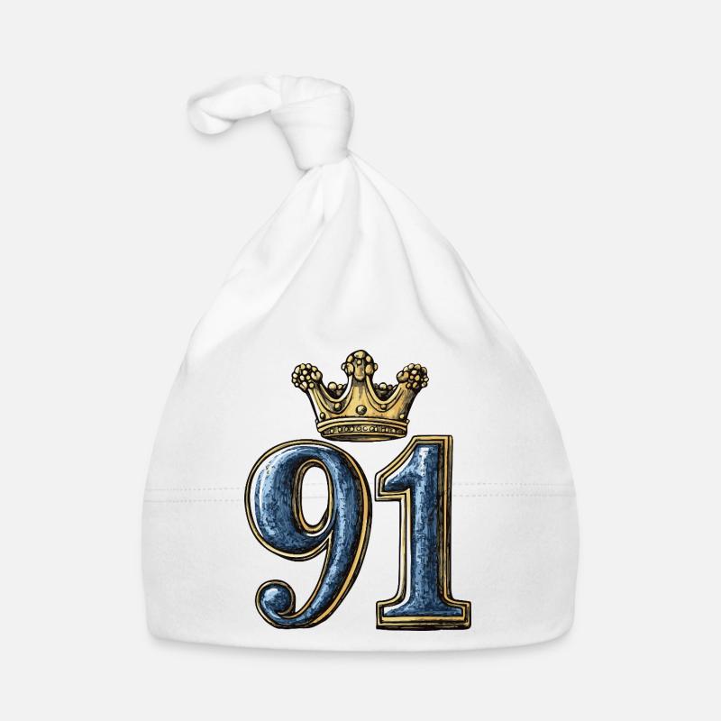 91 Zahl Krone Baby Bio-Mütze
