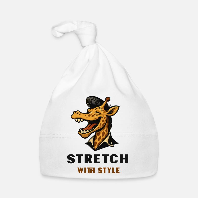 Stretch with Style – Coole Giraffe Baby Bio-Mütze