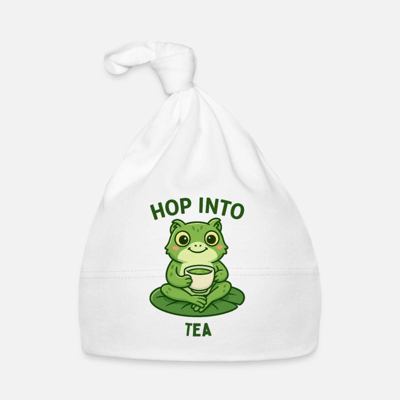 Frog Tea Hopper Matcha Animals Design Organic Baby Cap