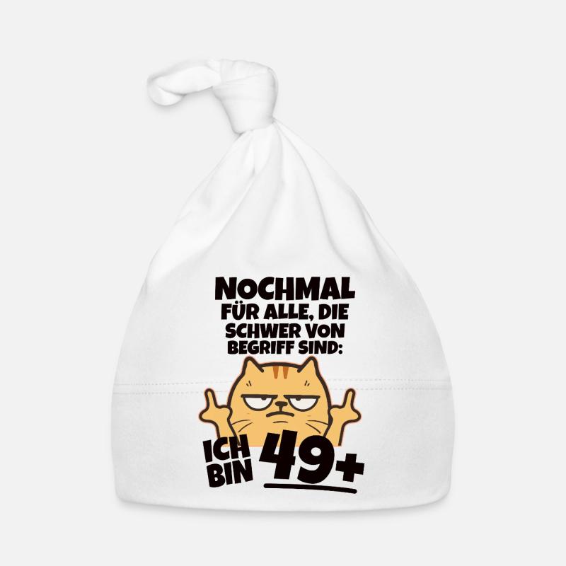 Ich bin 49 plus Mittelfinger Baby Bio-Mütze