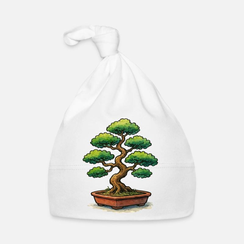 Bonsai in a pot Zen tree art Organic Baby Cap