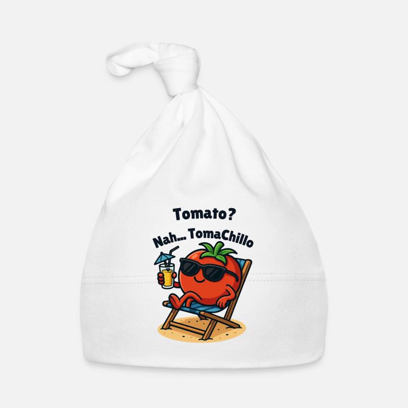 Tomates se refroidissant sur la plage Illustrations Bonnet bio Bébé