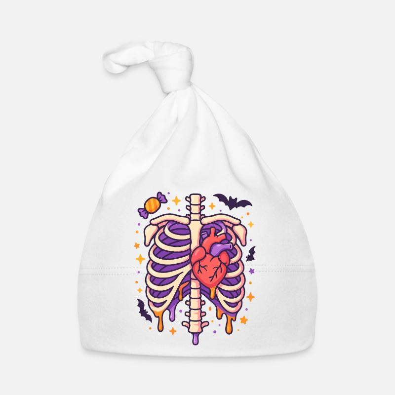 Anatomie Gothic Thoraxkäfig - Baby Bio-Mütze - Weiß