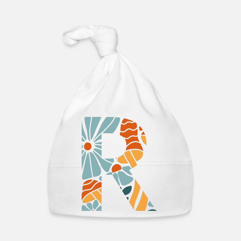 Lettre r fleurs groovy idée cadeau  Bonnet bio Bébé