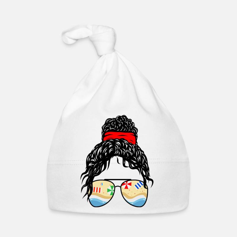 Art des lunettes de soleil rétro d’été Reflets de plage Bonnet bio Bébé