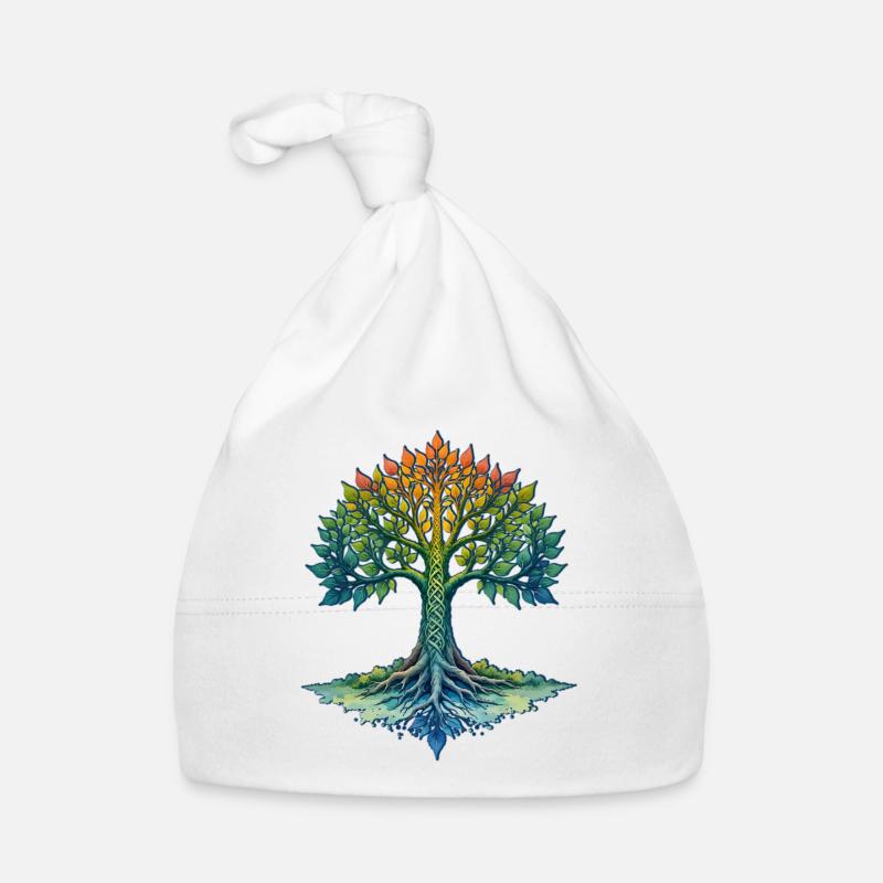 Regenbogenbaum des Lebens Baby Bio-Mütze