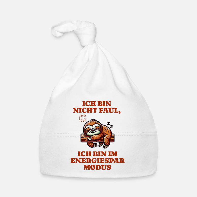 Sloth in power saving mode I'm not lazy Organic Baby Cap