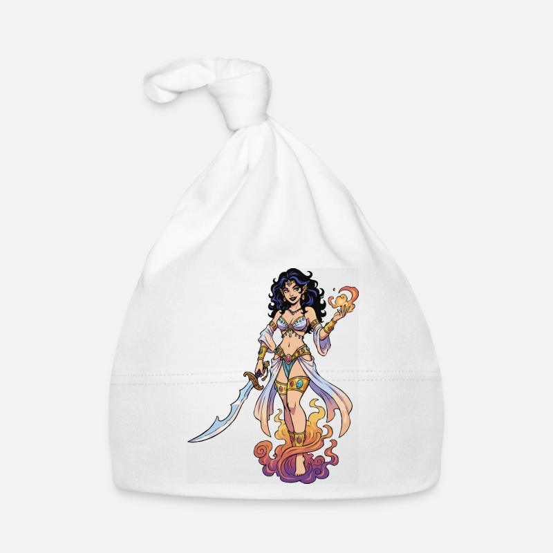 Héroïne cosplay orientale avec une épée Bonnet bio Bébé