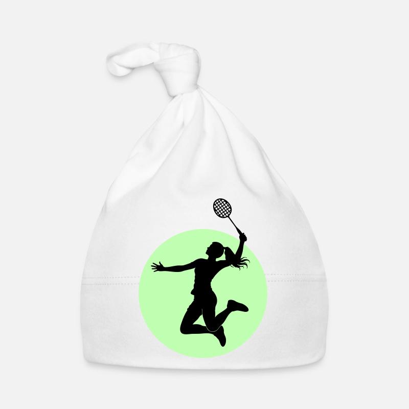 Badminton Spielerin Silhouette – Smash Power Baby Bio-Mütze