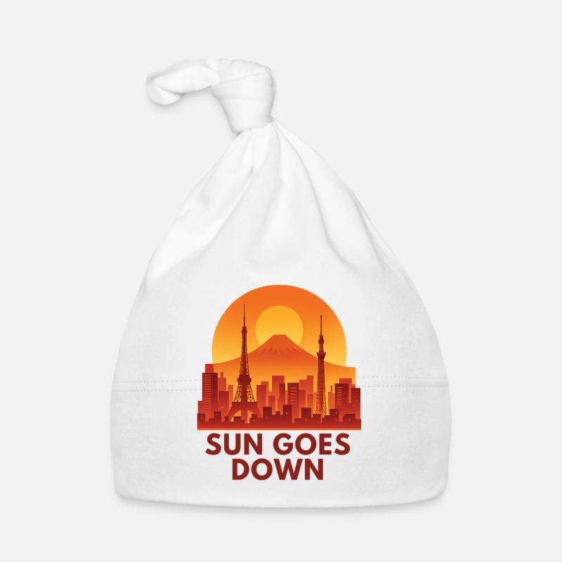 Skyline du coucher de soleil Bonnet bio Bébé