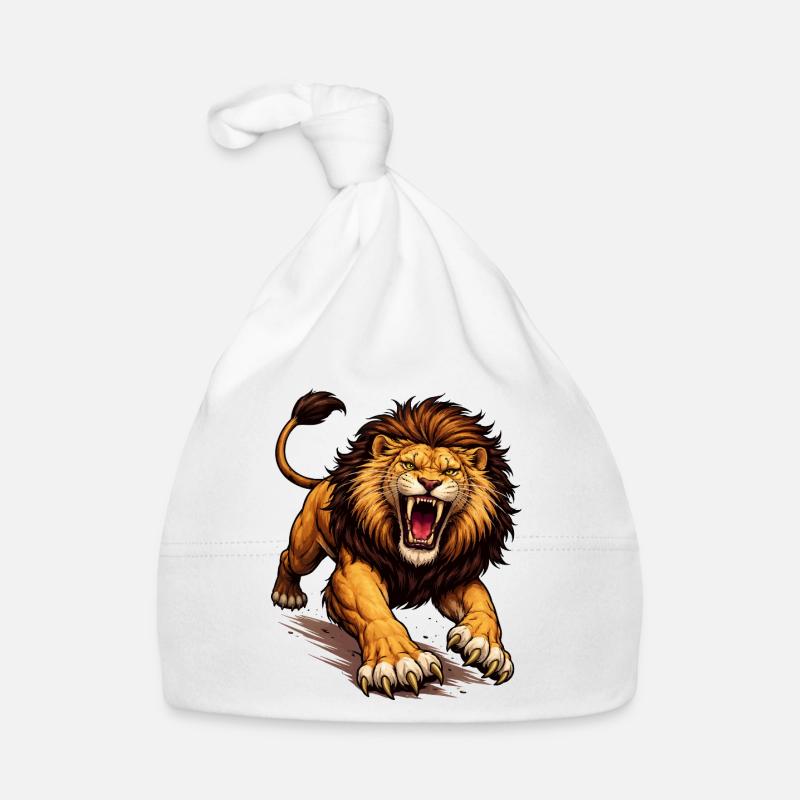 Fierce Lion Comic Organic Baby Cap