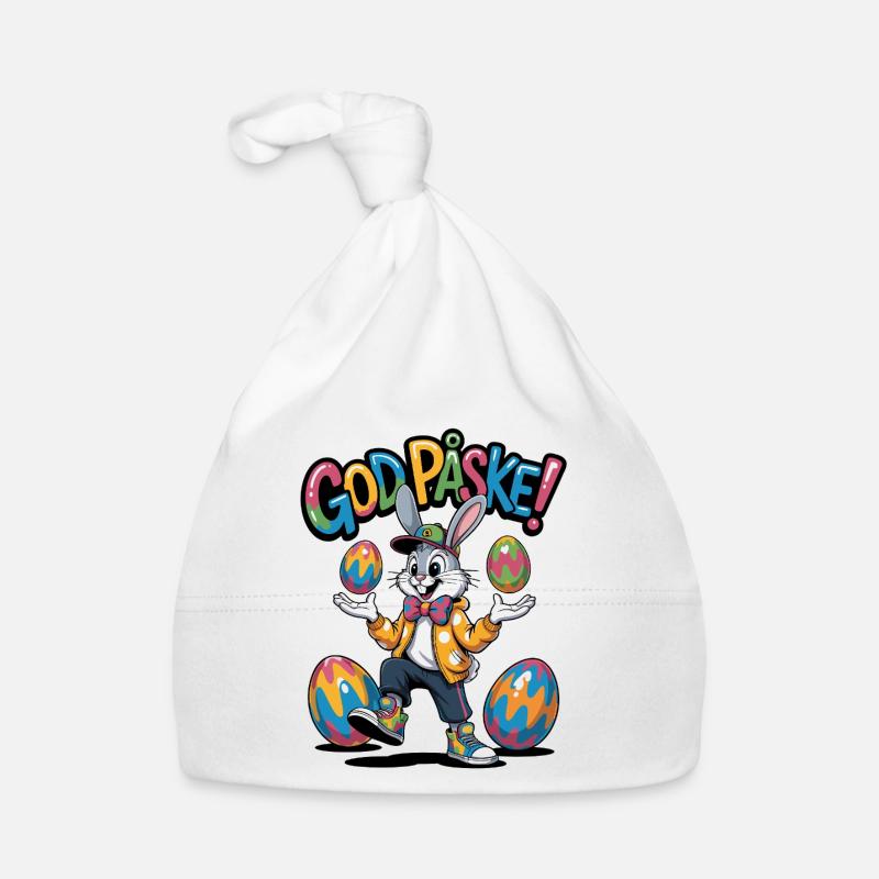 Lapin de Pâques dans un style coloré Bonnet bio Bébé