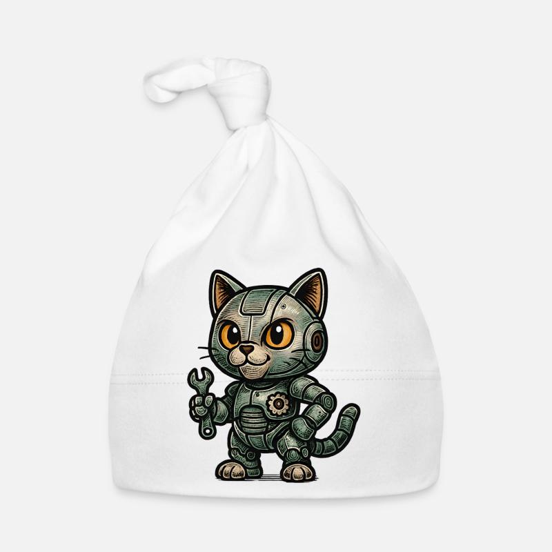 RoboCat rétro avec outils Bonnet bio Bébé