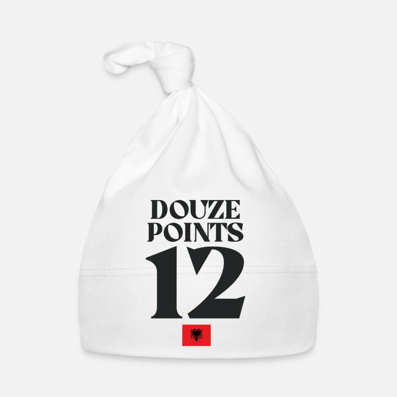 Doze Points 12 Drapeau albanais Eurovision Bonnet bio Bébé