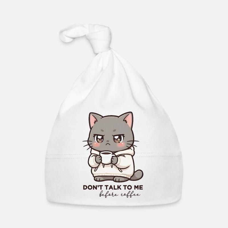Don't talk to me before Coffee cat Organic Baby Cap