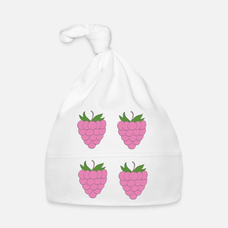 Raspberry Double Cluster Pattern Organic Baby Cap