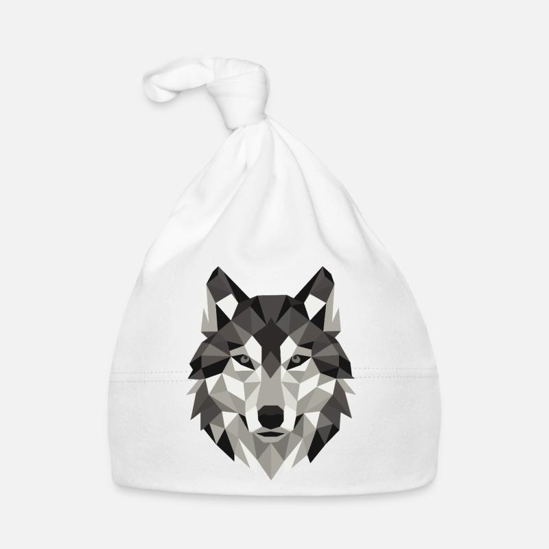 Wolfskopf Lowpoly Geometrie Baby Bio-Mütze