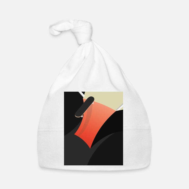 Abstract Red Skateboard Organic Baby Cap