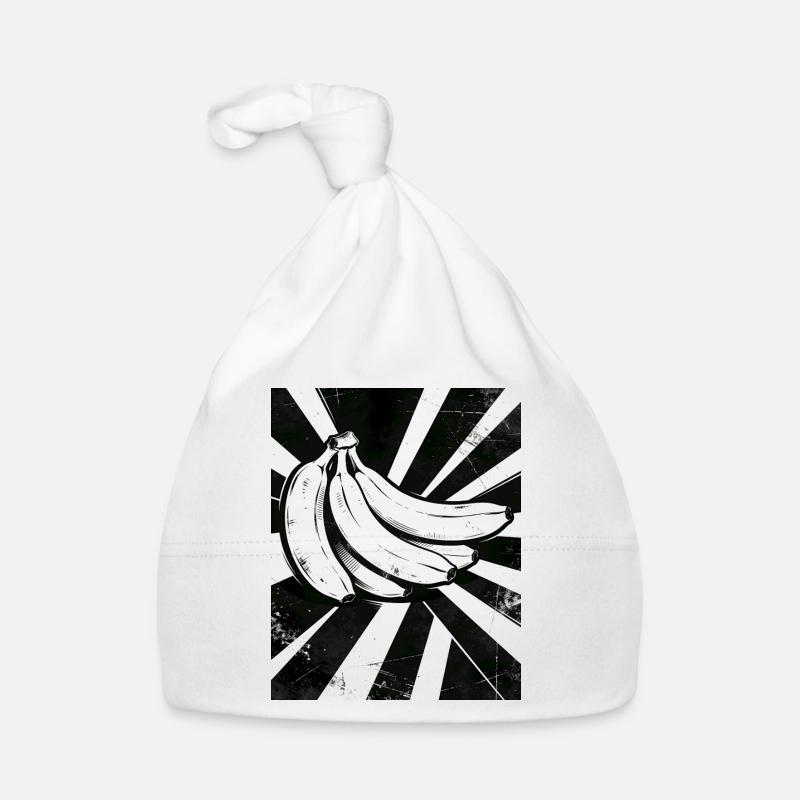 Collage de bananes noires et blanches Bonnet bio Bébé