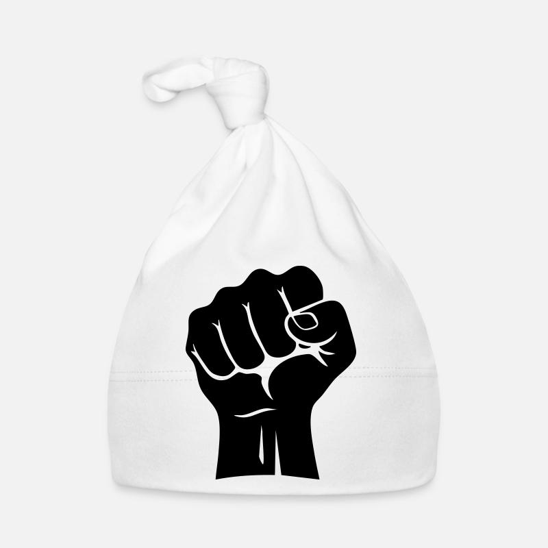 Poing de Karaté – Puissance Accrue - Bonnet bio Bébé - blanc